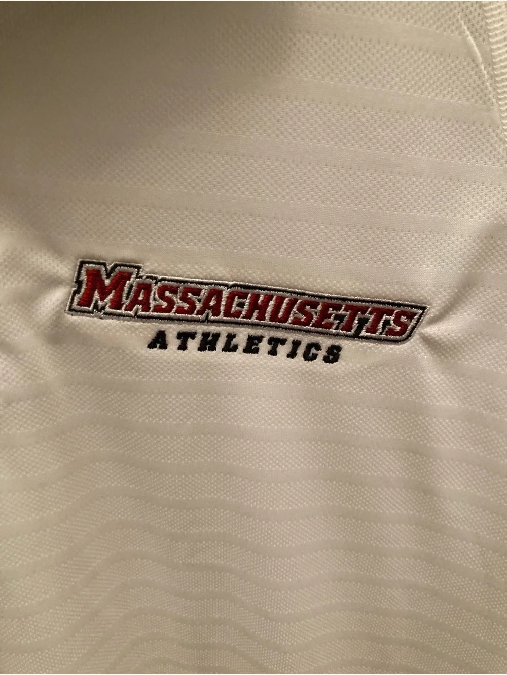 adidas White and Gray Men’s Massachusetts Athletics Polo